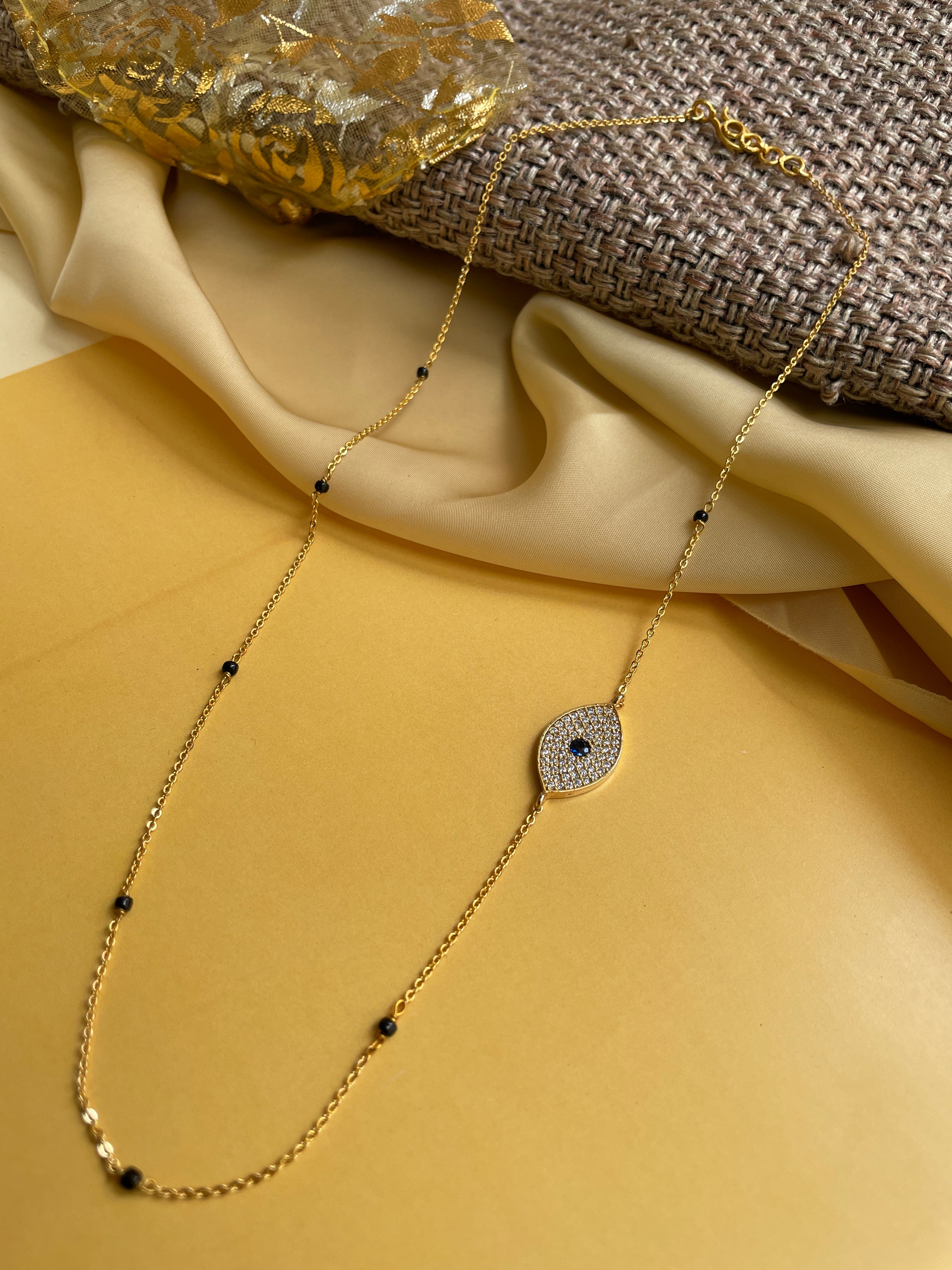 Goodluck Evil Eye Gold Plated Mangalsutra - Abdesignsjewellery