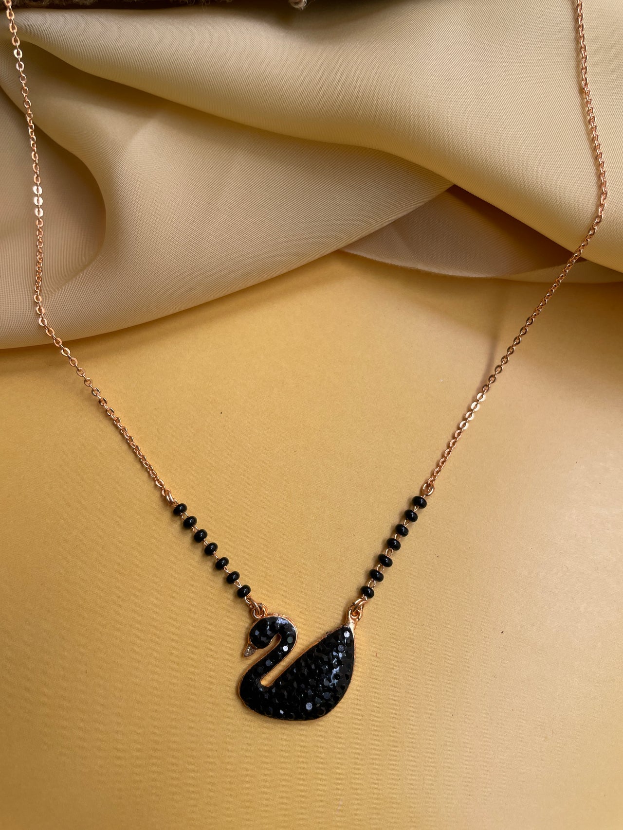 Black Swan Gold Mangalsutra - Abdesignsjewellery