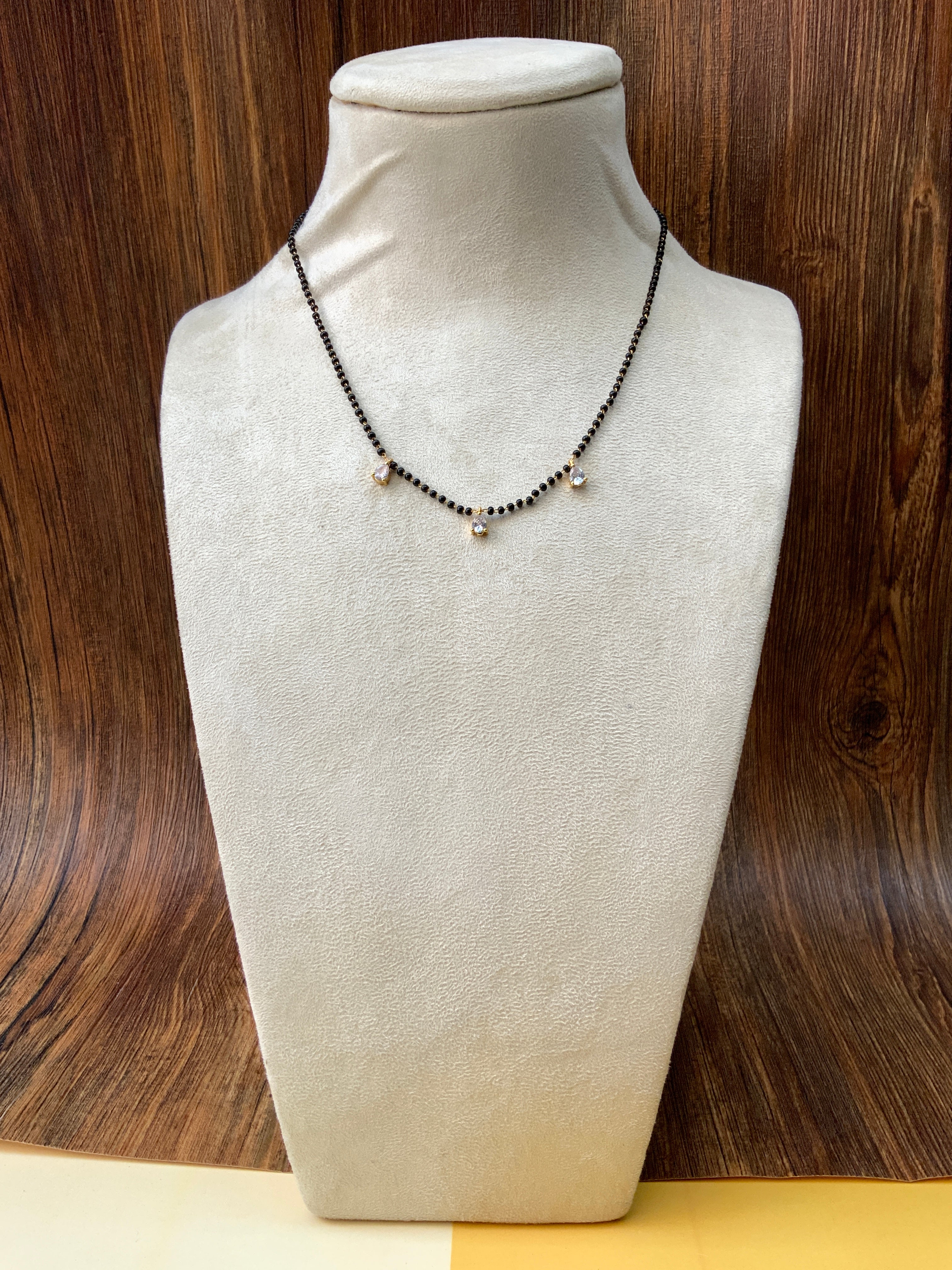 Dailywear Gold Plated Diamond 3 Drops Mangalsutra - Abdesignsjewellery