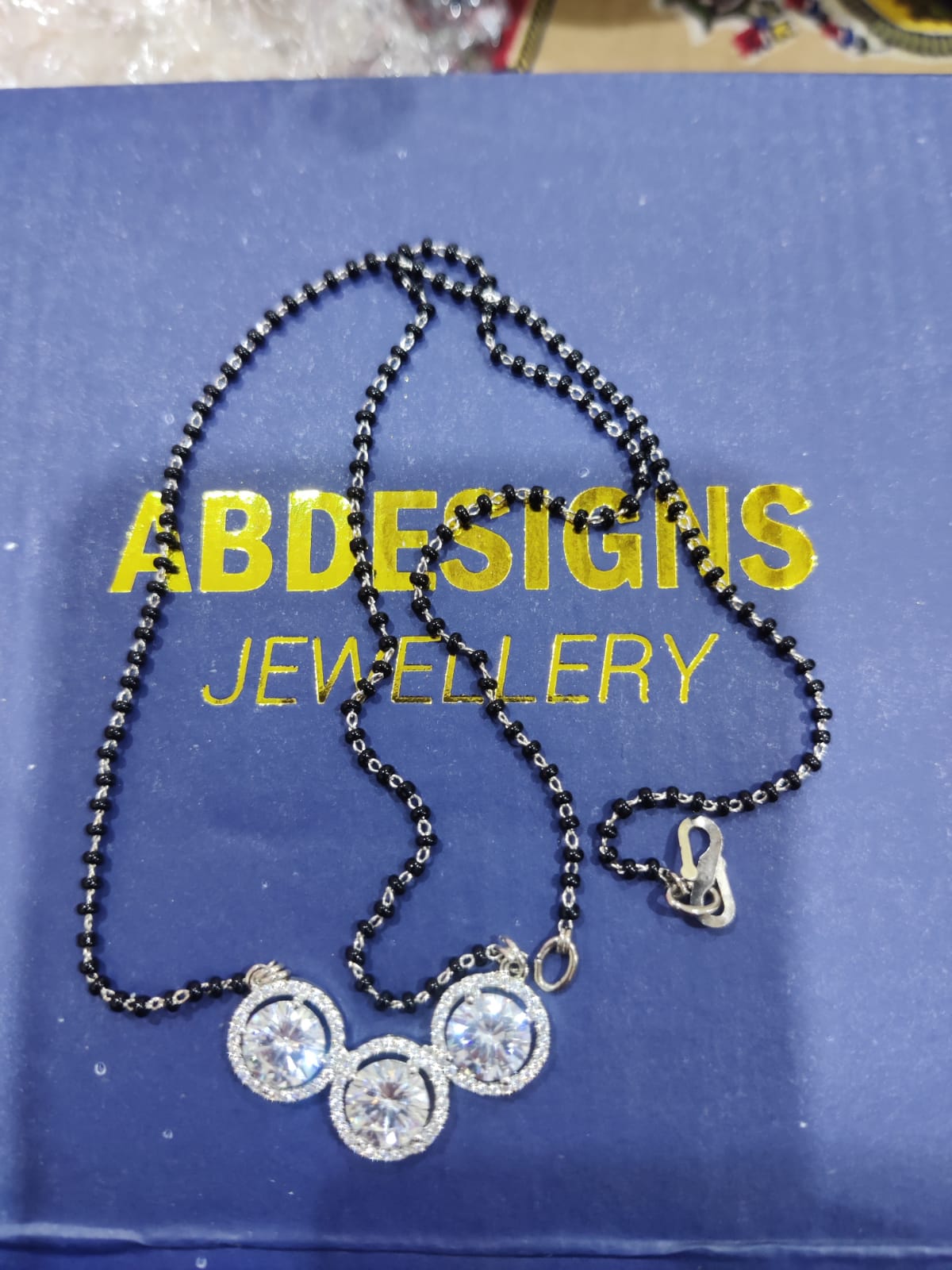 Three Silver Stone Mangalsutra - Abdesignsjewellery