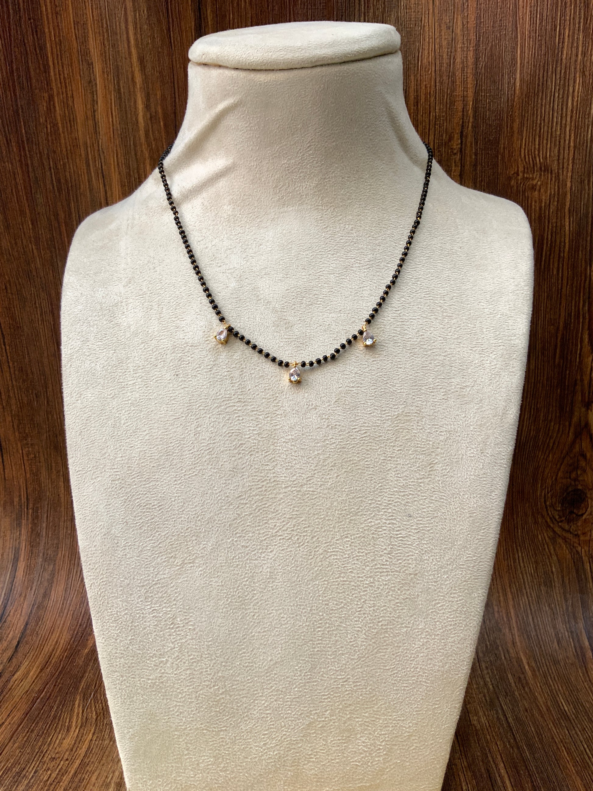 Dailywear Gold Plated Diamond 3 Drops Mangalsutra - Abdesignsjewellery