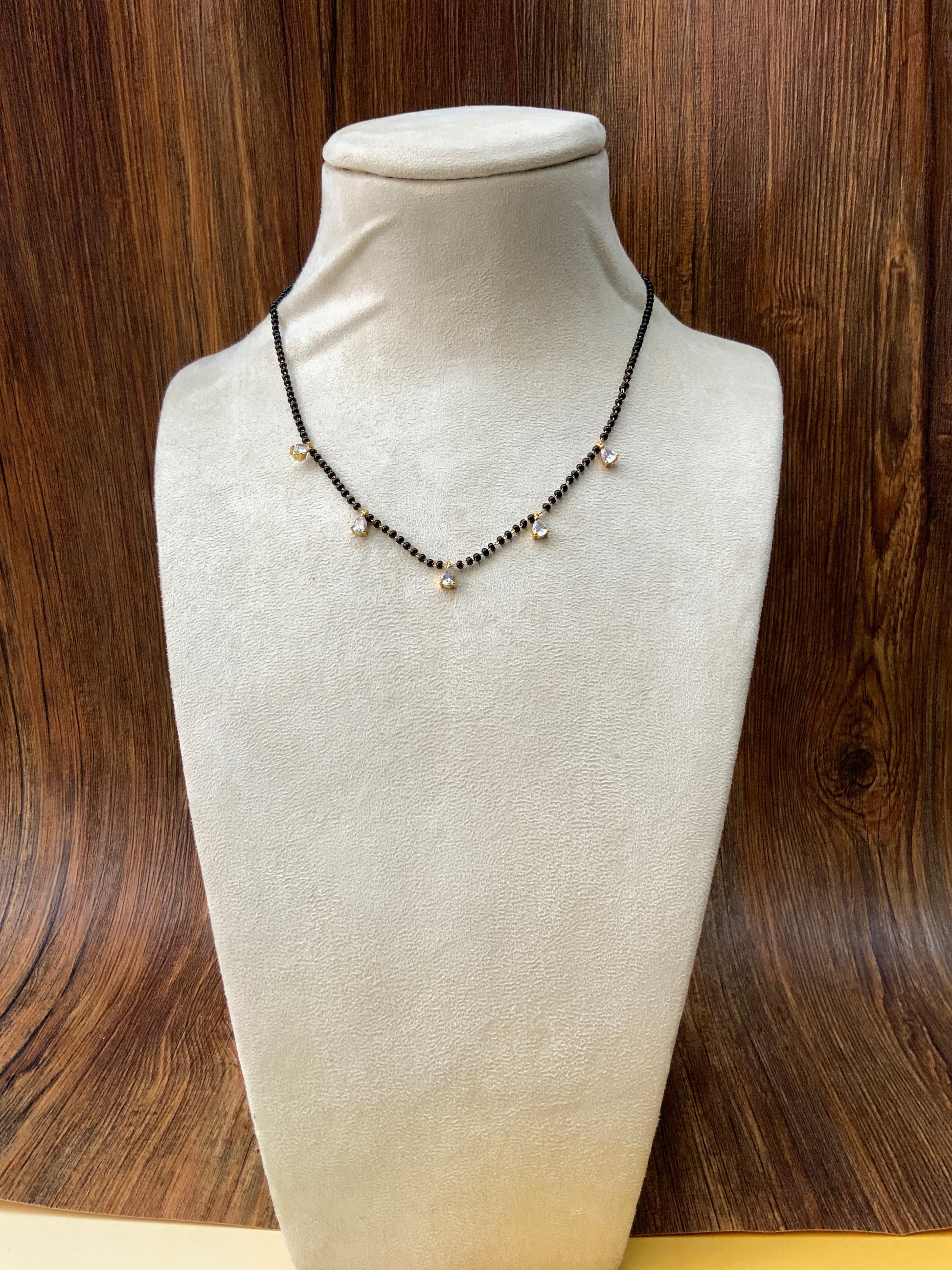 Dailywear Gold Plated Diamond 5 Drops Mangalsutra - Abdesignsjewellery