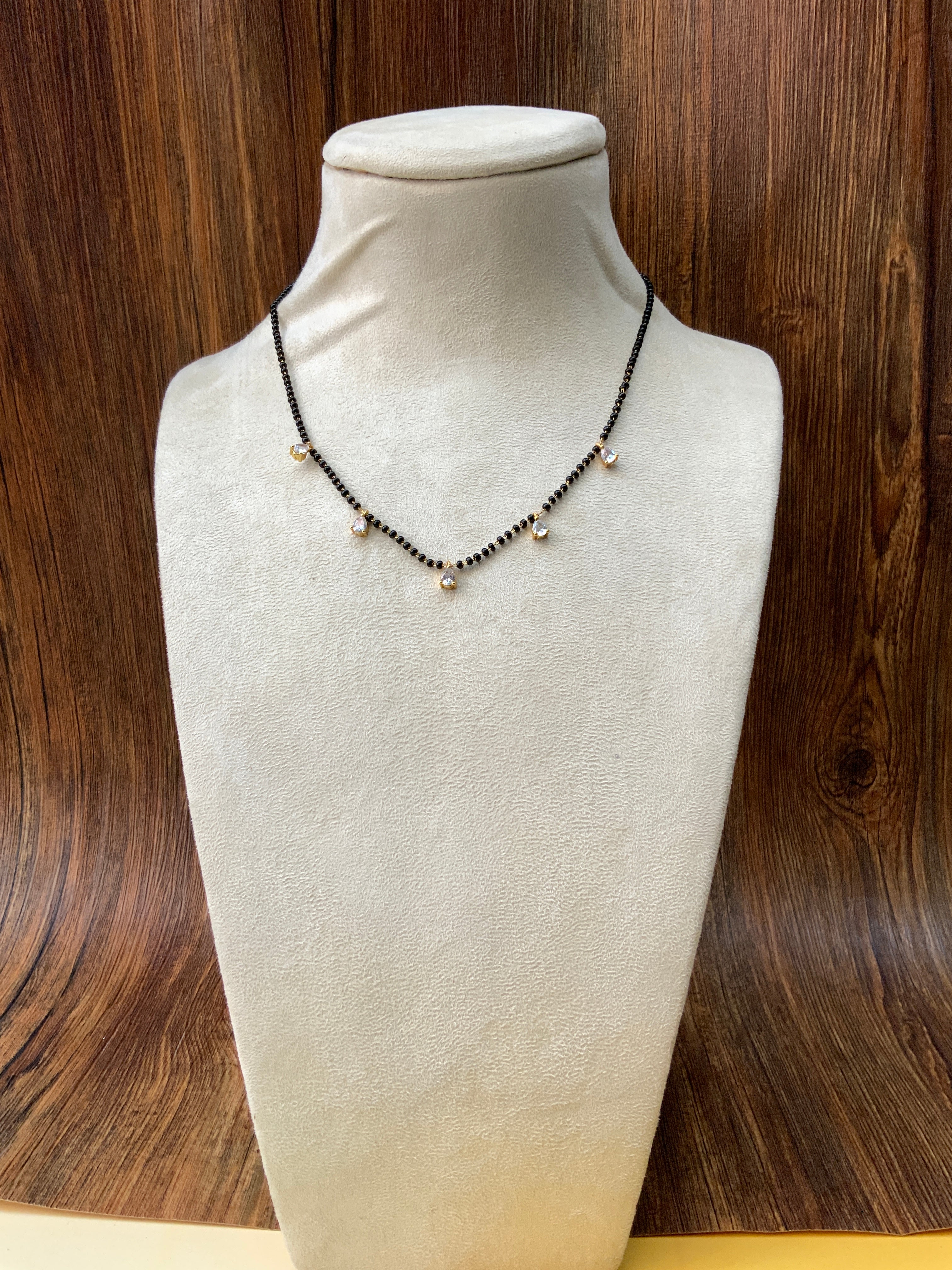 Dailywear Gold Plated Diamond 5 Drops Mangalsutra - Abdesignsjewellery