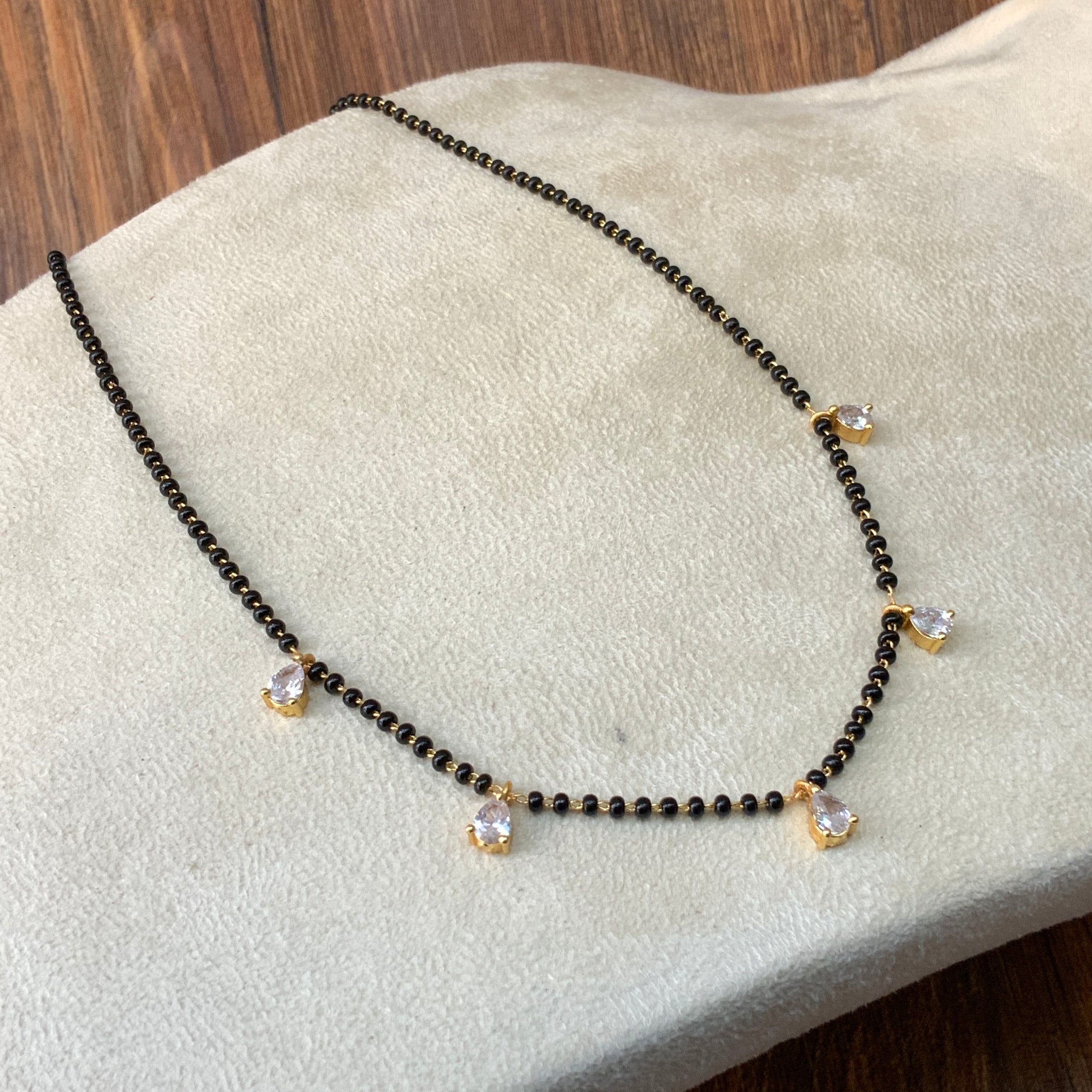 Dailywear Gold Plated Diamond 5 Drops Mangalsutra - Abdesignsjewellery