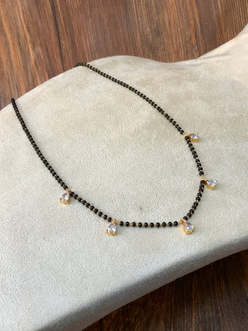 Dailywear Gold Plated Diamond 5 Drops Mangalsutra - Abdesignsjewellery