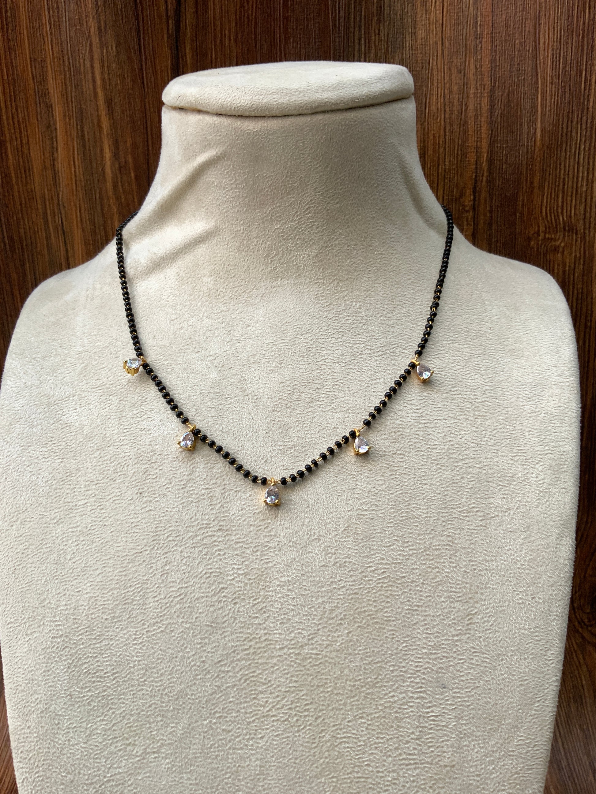 Dailywear Gold Plated Diamond 5 Drops Mangalsutra - Abdesignsjewellery