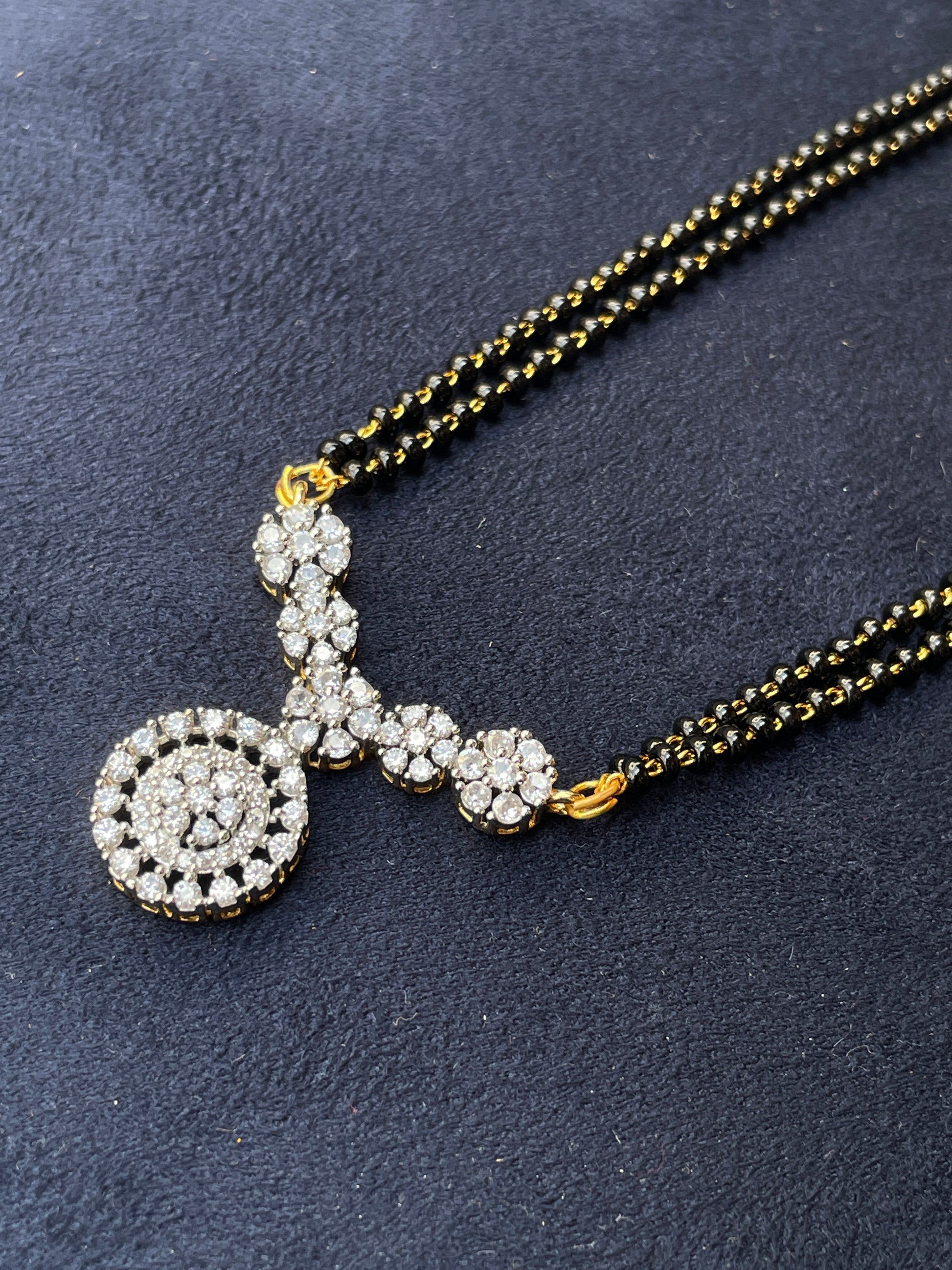 Disha Parmar Wedding Inspired Morden Gold Diamond Mangalsutra - Abdesignsjewellery