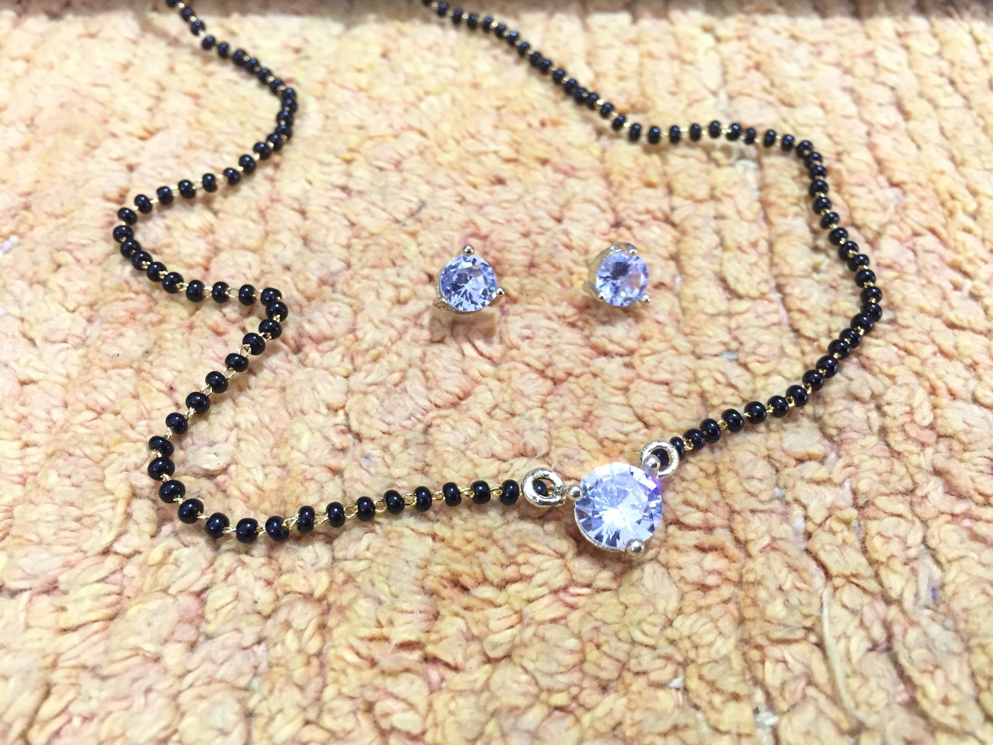 Gold Plated Single Stone Mangalsutra For Women - Abdesignsjewellery