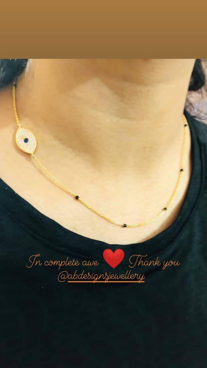 Goodluck Evil Eye Gold Plated Mangalsutra - Abdesignsjewellery