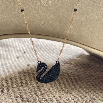 Matt Black Swan Gold Mangalsutra