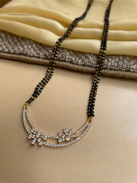 Thumbnail for Double Floral Gold Plated Diamond Mangalsutra - Abdesignsjewellery