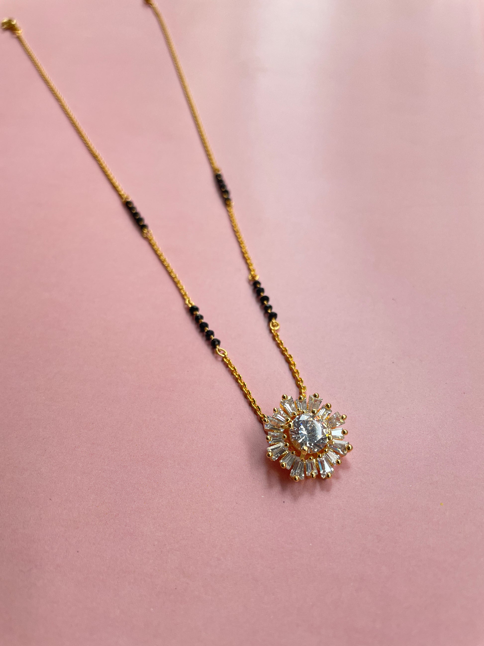 american diamond mangalsutra