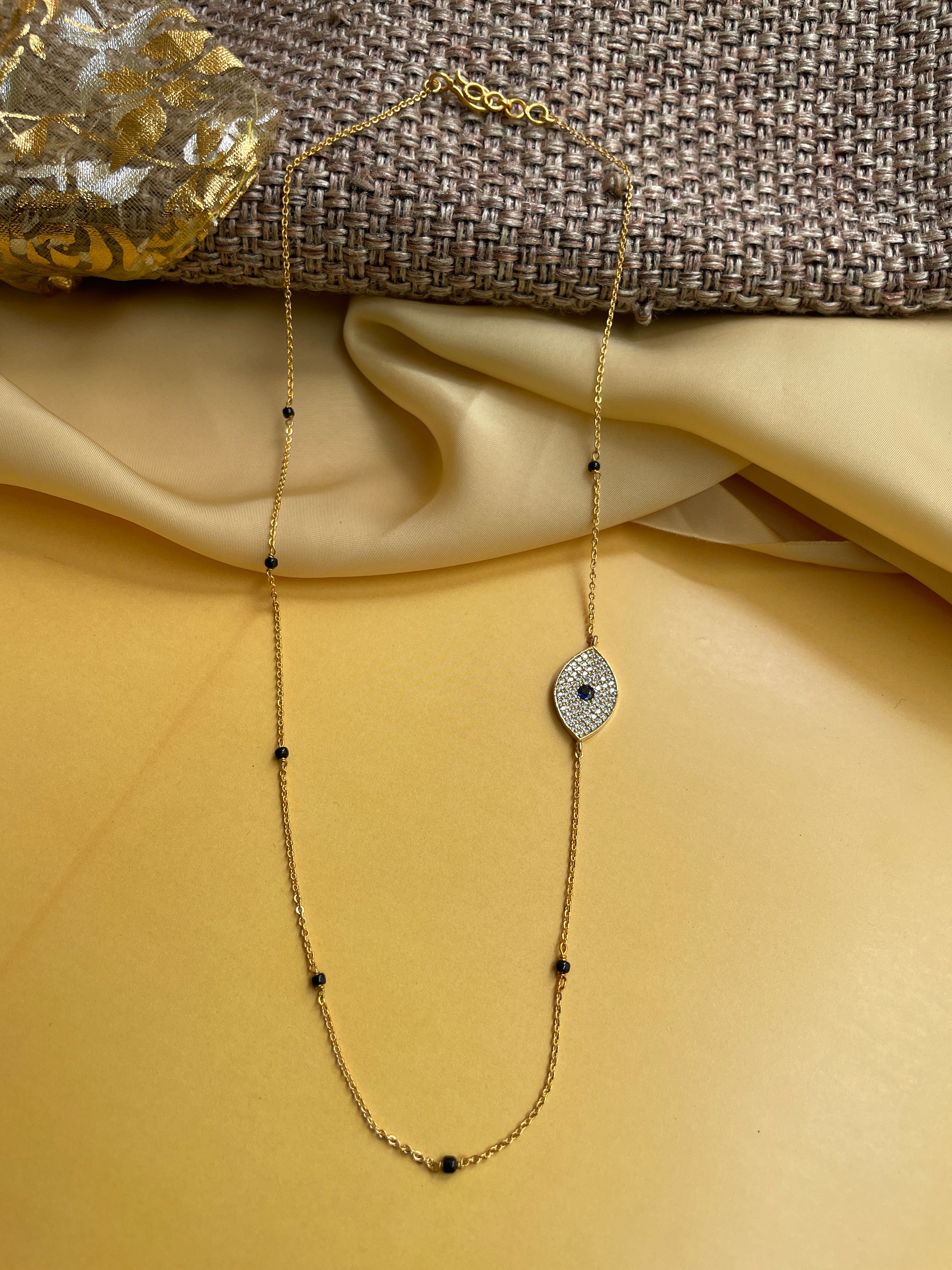 Goodluck Evil Eye Gold Plated Mangalsutra - Abdesignsjewellery