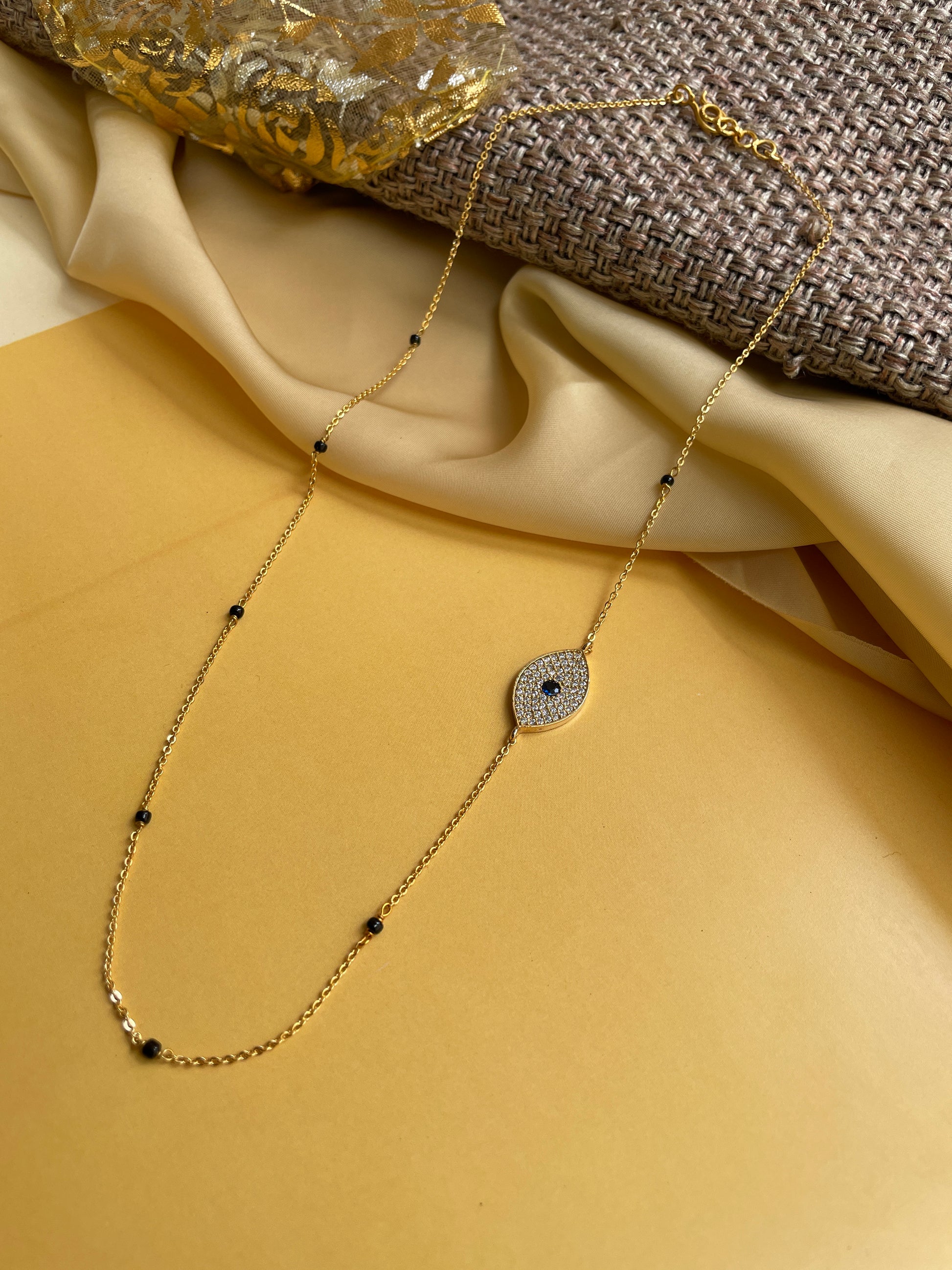 Goodluck Evil Eye Gold Plated Mangalsutra - Abdesignsjewellery
