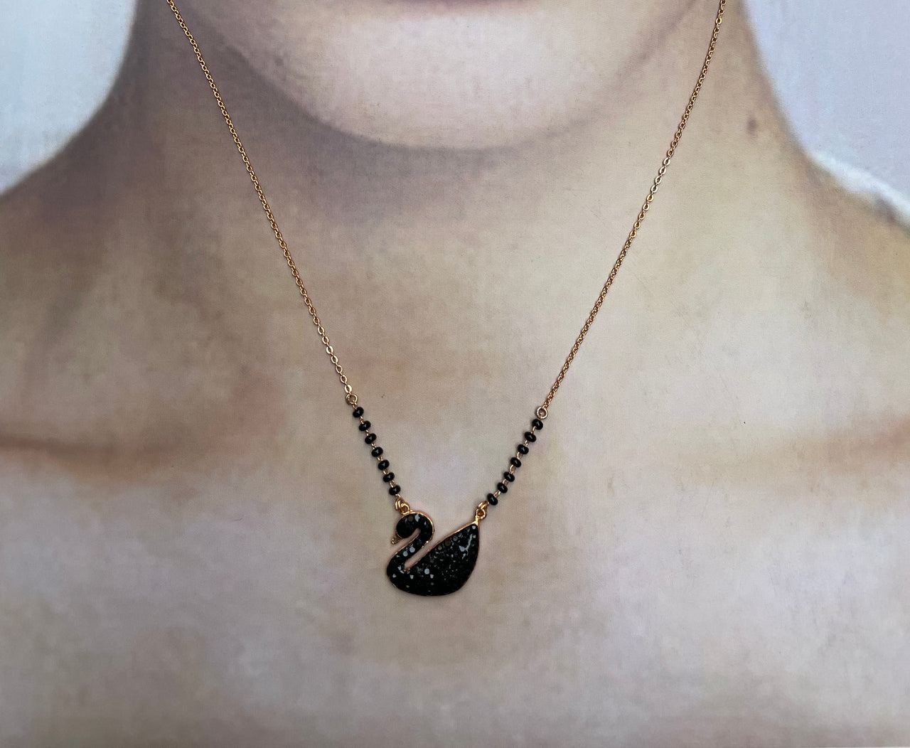 Black Swan Gold Mangalsutra - Abdesignsjewellery