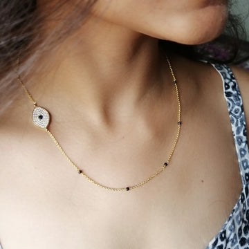 Goodluck Evil Eye Gold Plated Mangalsutra - Abdesignsjewellery