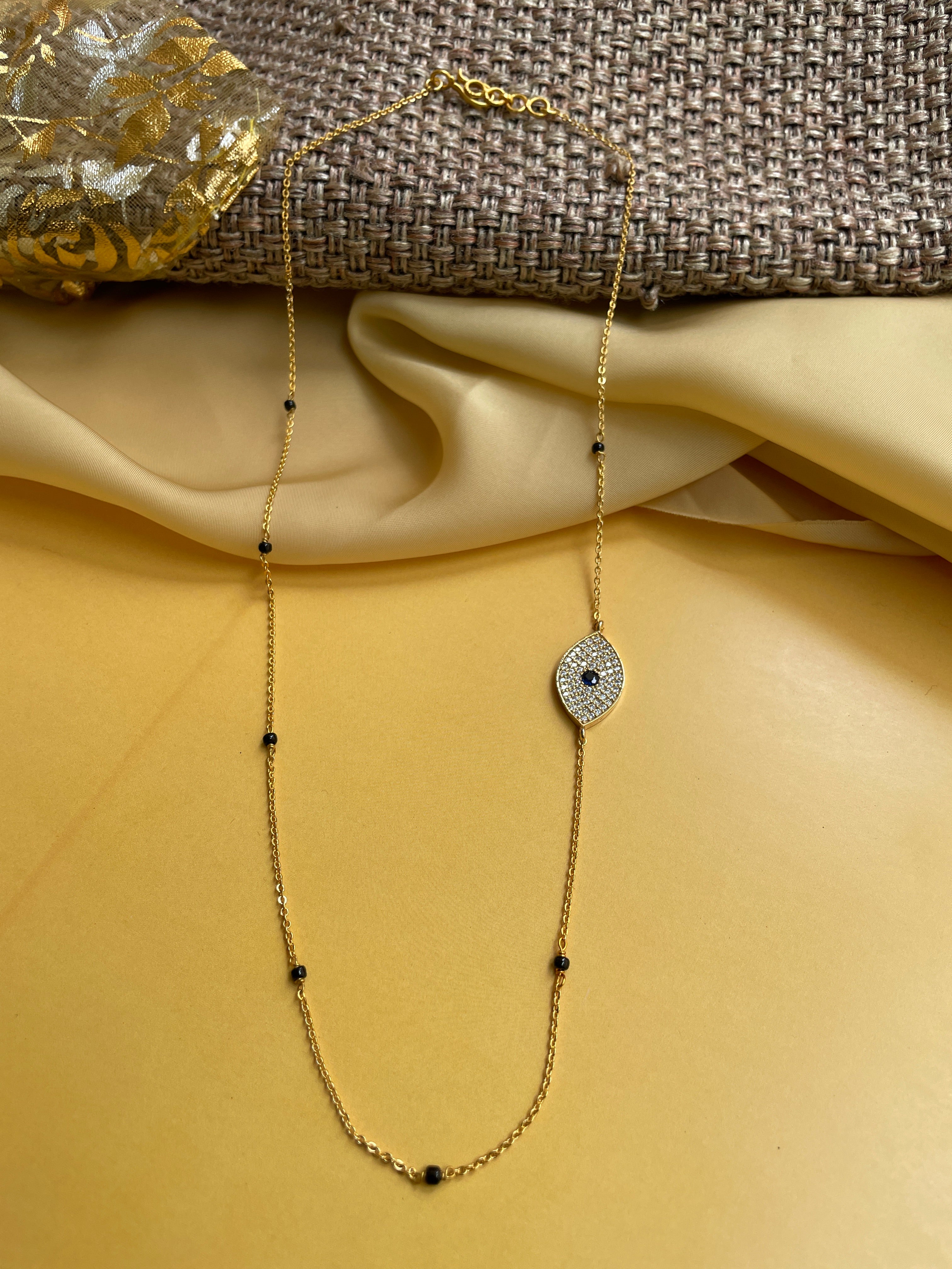 Goodluck Evil Eye Gold Plated Mangalsutra - Abdesignsjewellery