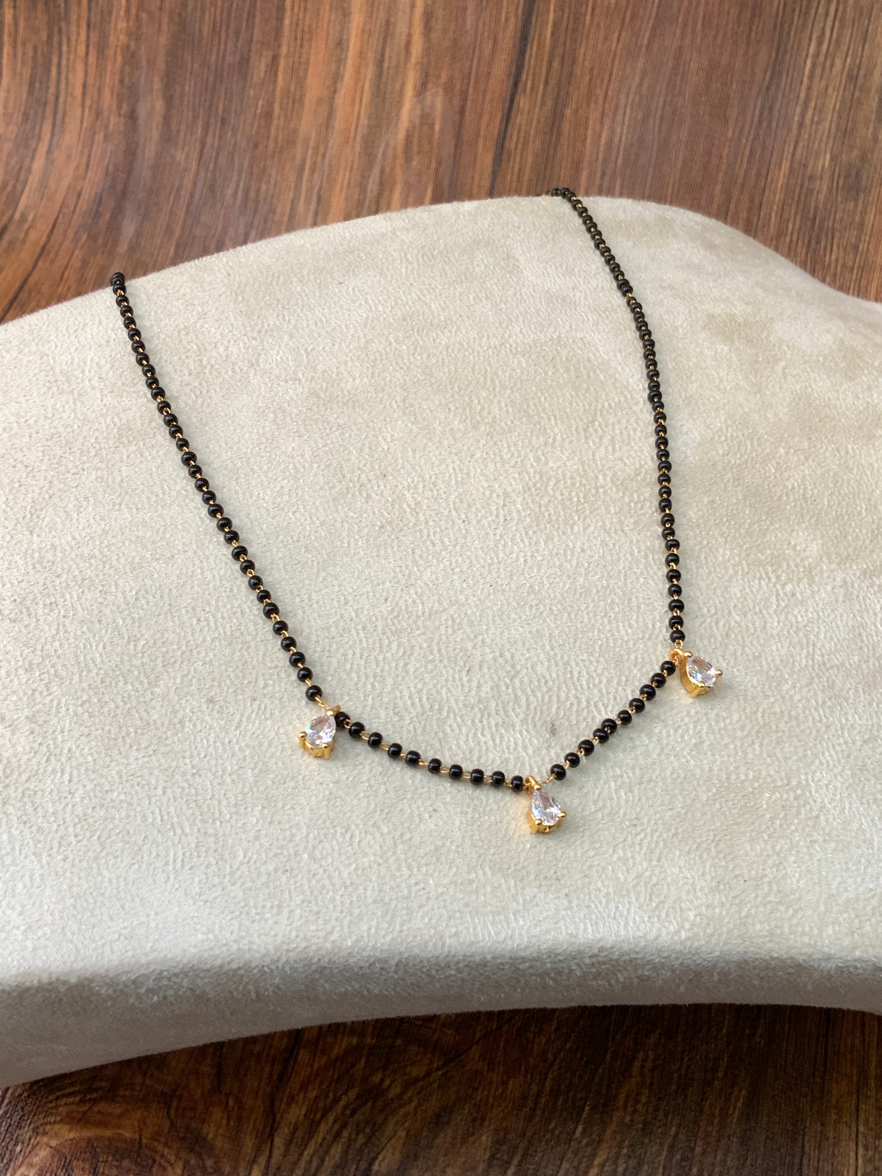 Dailywear Gold Plated Diamond 3 Drops Mangalsutra - Abdesignsjewellery