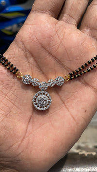 Thumbnail for Disha Parmar Wedding Inspired Morden Gold Diamond Mangalsutra - Abdesignsjewellery