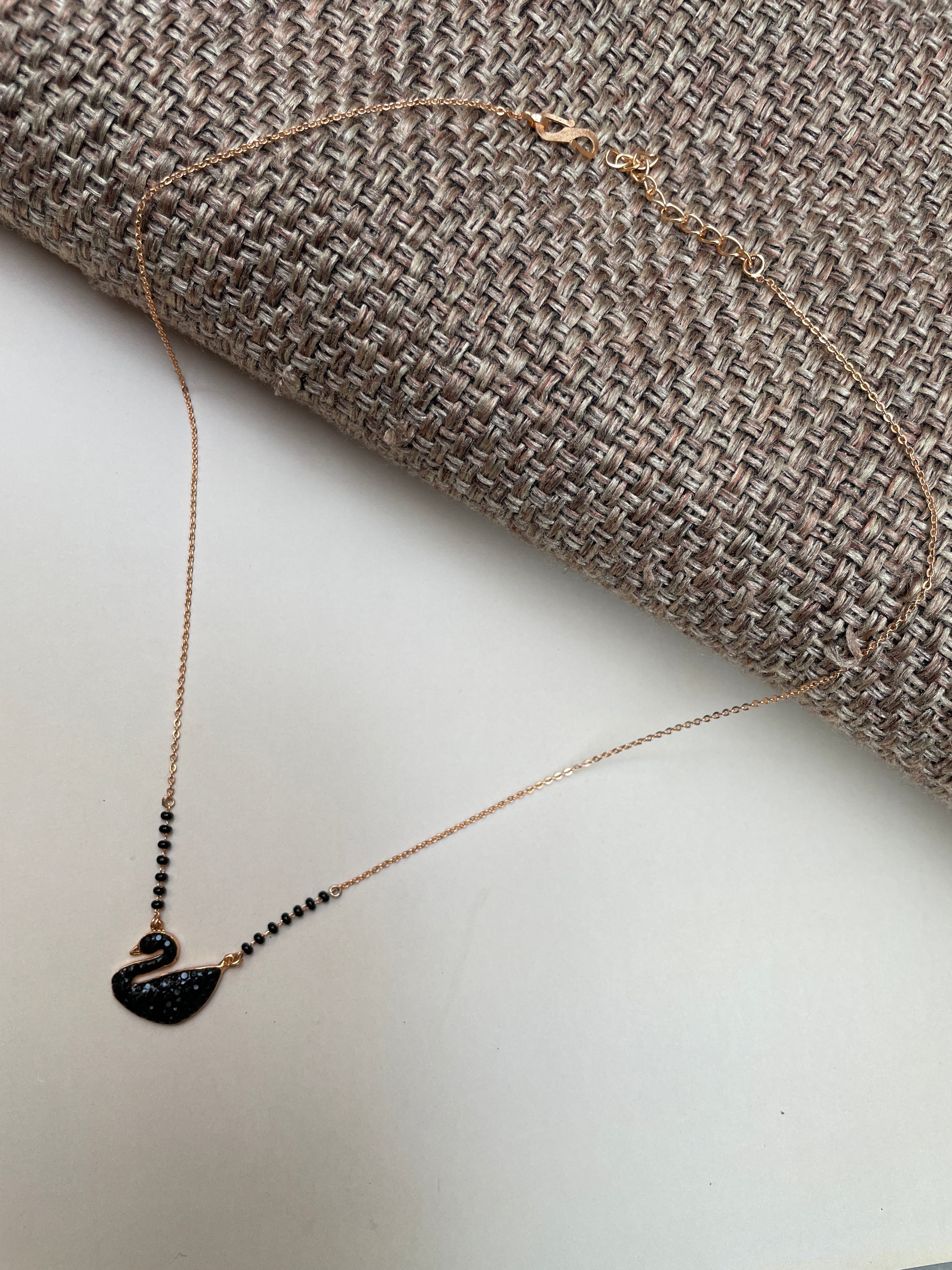 Black Swan Gold Mangalsutra - Abdesignsjewellery