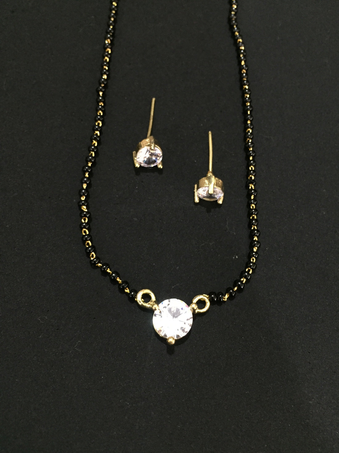 Gold Plated Single Stone Mangalsutra For Women - Abdesignsjewellery