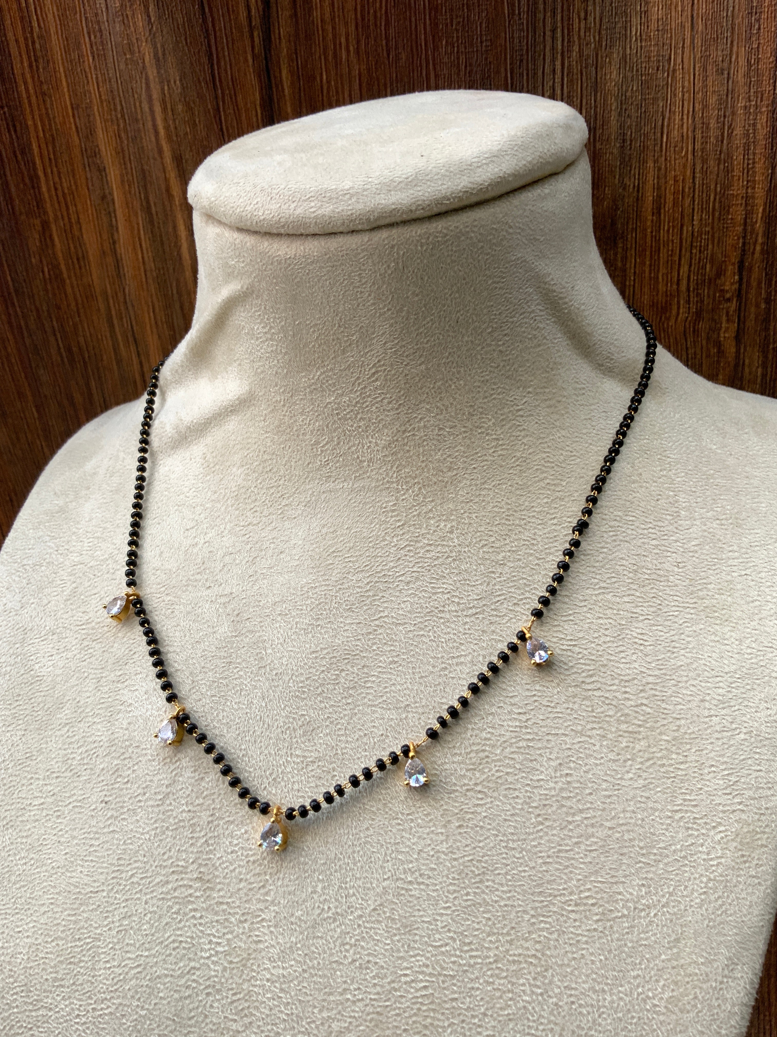 Dailywear Gold Plated Diamond 5 Drops Mangalsutra - Abdesignsjewellery