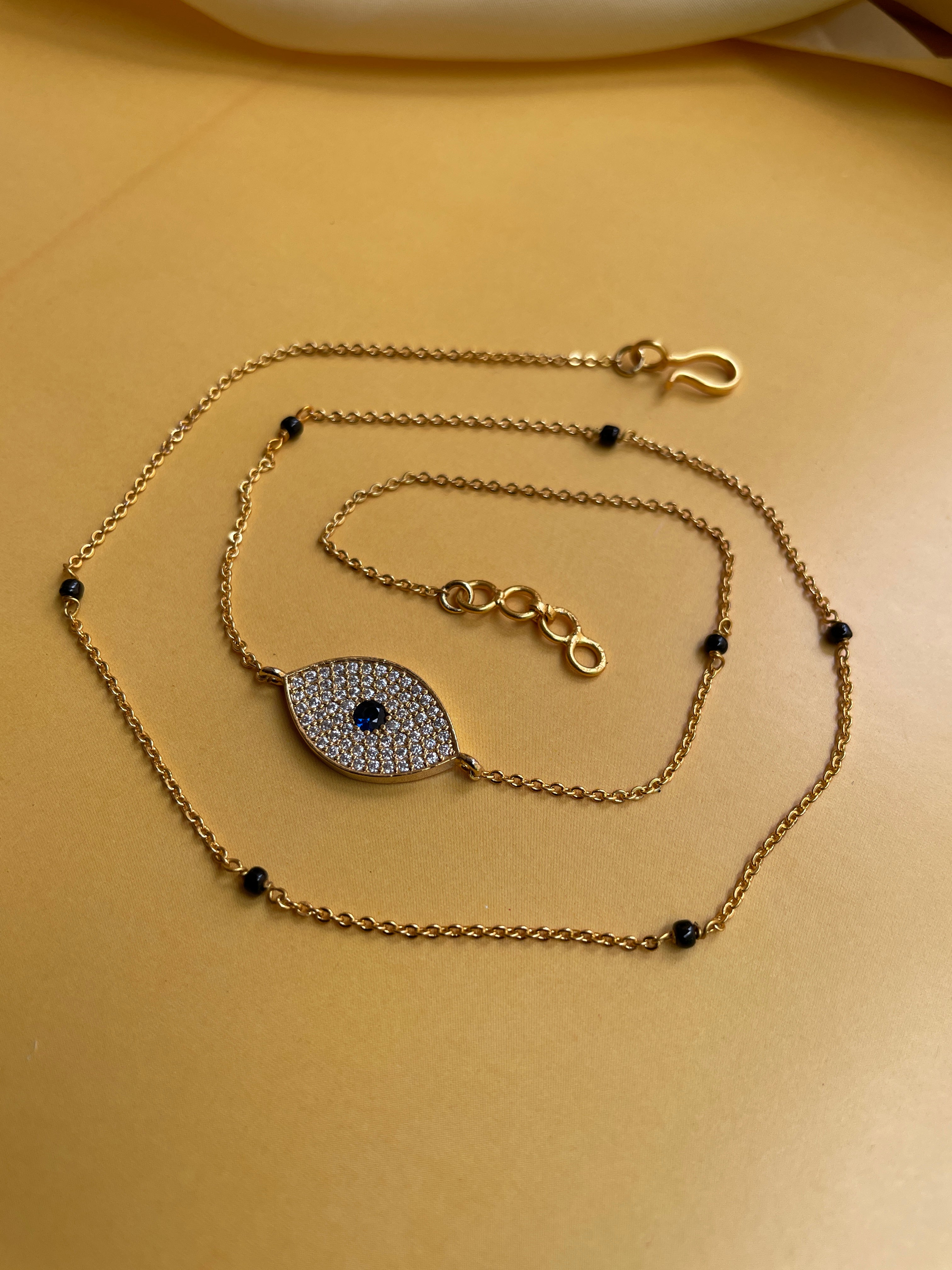 Goodluck Evil Eye Gold Plated Mangalsutra - Abdesignsjewellery