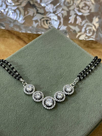 Thumbnail for Moonshine Round Silver Stone Mangalsutra